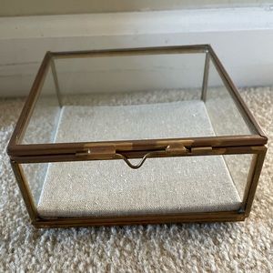 5”x5” glass shadow box with metal trim